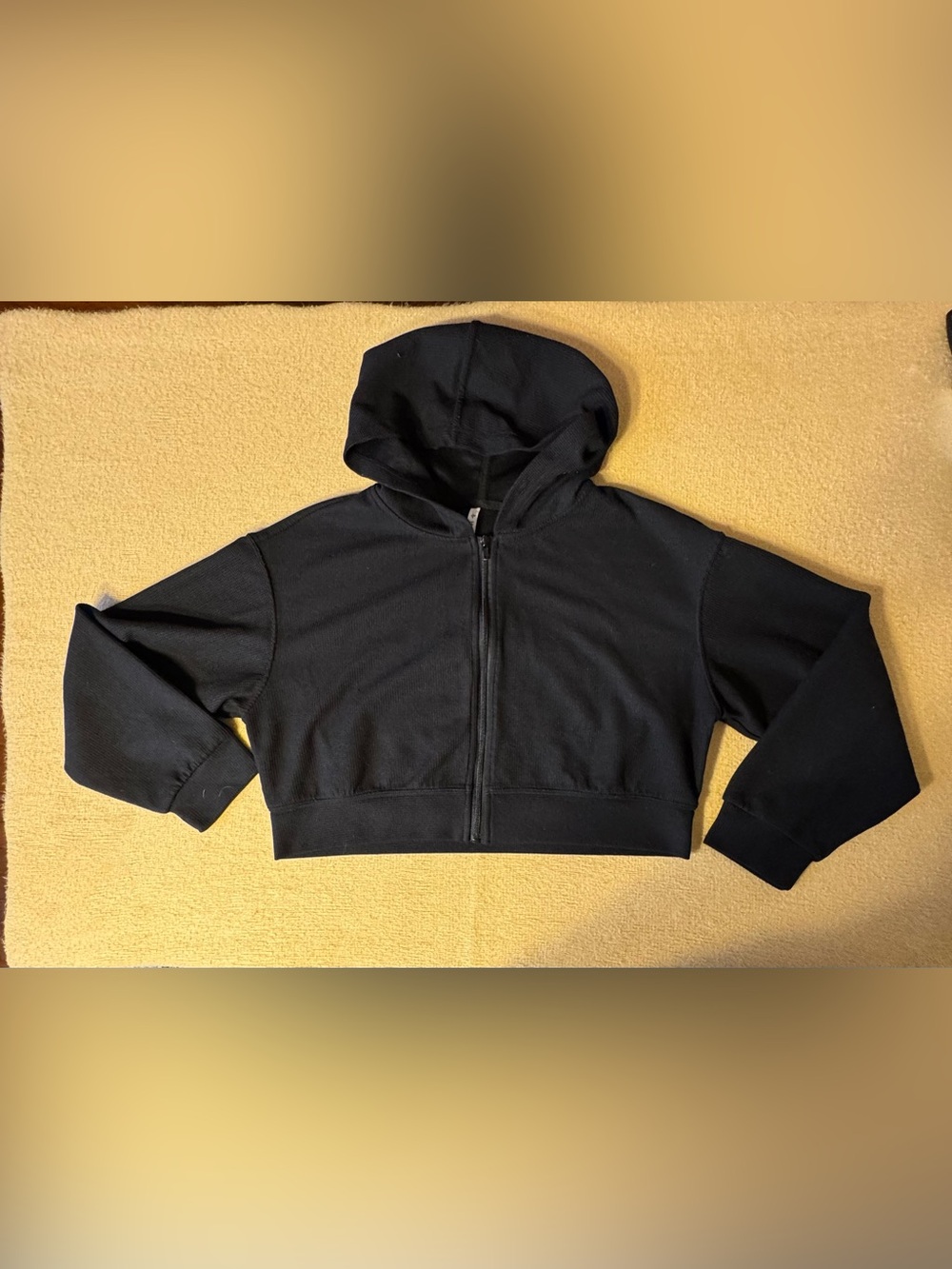 HALARA Black Cropped Zip Hoodie